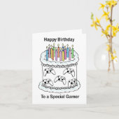 ハッピーバースデーからゲーマー カード (黄色い花)