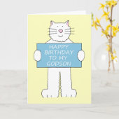 ハッピーバースデーからゴッドソン猫へ カード (黄色い花)