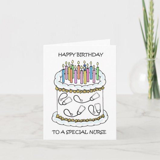 ハッピーバースデーからナース カード (正面)