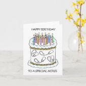 ハッピーバースデーからナース カード (黄色い花)