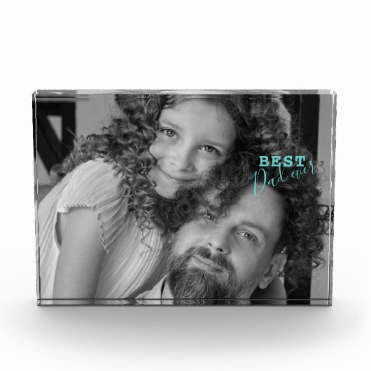 ハッピーバースデーからパパ、フォトコラージギフト フォトブロック (正面)