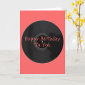 ハッピーバースデーからビニールレコード誕生日カード カード (黄色い花)