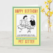 ハッピーバースデーからペットシッター カード (黄色い花)
