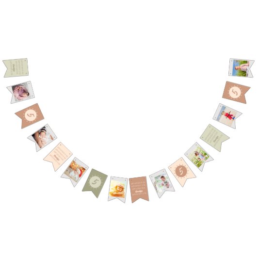 ハッピーバースデーから任意の年齢8の写真 バンティングフラッグ (全)