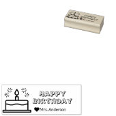 ハッピーバースデーから先生かわいい ラバースタンプ (押印)