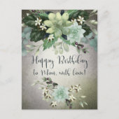 ハッピーバースデーから母 | 水彩多肉性スワッグ ポストカード (正面)