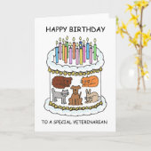 ハッピーバースデーから獣医 カード (黄色い花)