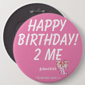 ハッピーバースデーから私へJohn16:21 缶バッジ (正面&裏面)