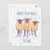 ハッピーバースデーからEweはがき ポストカード (正面/裏面)