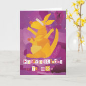 ハッピーバースデーからRoo Greeting Card カード (黄色い花)
