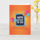 ハッピーバースデーからYou Balloonsカード カード (黄色い花)