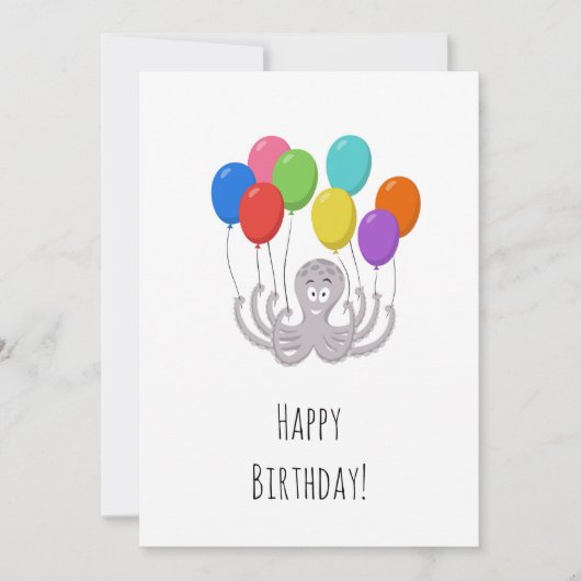 ハッピーバースデーかわいいおもしろいタコ風船 (正面)