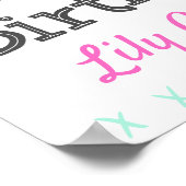 ハッピーバースデーかわいいかわいいレインボーキッズパーティーサイン ポスター (角)