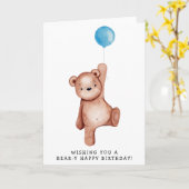 ハッピーバースデーかわいいアニマルカード カード (黄色い花)