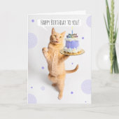 ハッピーバースデーかわいいオレンジタビー猫 シーズンカード (正面)