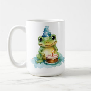ハッピーバースデーかわいいカエル コーヒーマグカップ