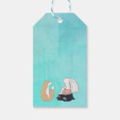 ハッピーバースデーかわいいキツネとウサギイラストレーション ギフトタグ (裏面)