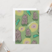 ハッピーバースデーかわいいグラウンドホッグ カード (正面/裏面インサイチュ)