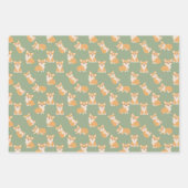 ハッピーバースデーかわいいコギ柄の犬好き ラッピングペーパーシート (正面3)