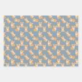 ハッピーバースデーかわいいコギ柄の犬好き ラッピングペーパーシート (正面2)