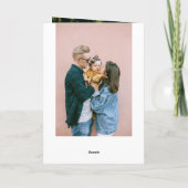 ハッピーバースデーかわいいスクリプトハートフォトカード カード (裏面)