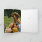 ハッピーバースデーかわいいスクリプトハートフォトカード カード (内部)