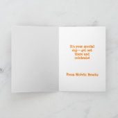 ハッピーバースデーかわいいトラ名前をカスタムするグレー カード (内部)