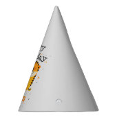 ハッピーバースデーかわいいトラ名前をカスタムするグレー パーティーハット (右)