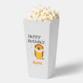 ハッピーバースデーかわいいトラ名前をカスタムするグレー フェイバーボックス (はじけた状態)