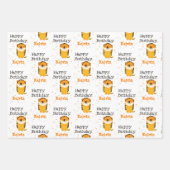 ハッピーバースデーかわいいトラ名前をカスタムする ラッピングペーパーシート (正面2)