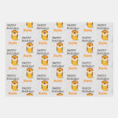 ハッピーバースデーかわいいトラ名前をカスタムする ラッピングペーパーシート (正面)