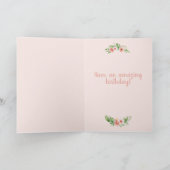 ハッピーバースデーかわいいナマケモノの少女の名前 カード (内部)