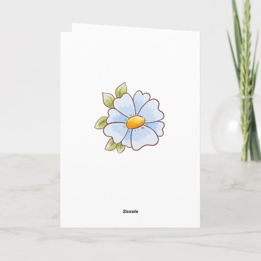 ハッピーバースデーかわいいハチとバルーンブルーの挨拶 カード (裏面)