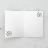 ハッピーバースデーかわいいハチとバルーンブルーの挨拶 カード (内部)