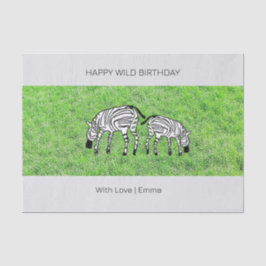 ハッピーバースデーかわいいハッピーシマウマ 薄葉紙
