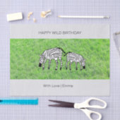 ハッピーバースデーかわいいハッピーシマウマ 薄葉紙 (クラフト)