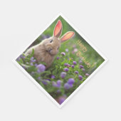 ハッピーバースデーかわいいバニー スタンダードランチョンナプキン (角)