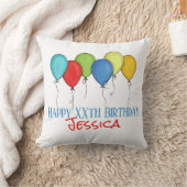 ハッピーバースデーかわいいバルーンカスタム クッション (ブランケット)