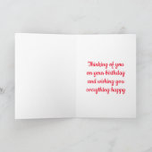 ハッピーバースデーかわいいパグ犬の漫画の詩 カード (内部)