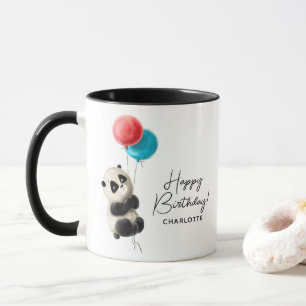 ハッピーバースデーかわいいパンダパーソナライズされた名 マグカップ