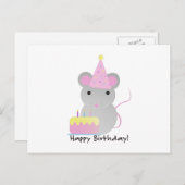 ハッピーバースデーかわいいパーティマウス シーズンポストカード (正面/裏面)