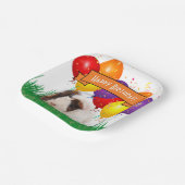 ハッピーバースデーかわいいモルモットパーティーバルーン ペーパープレート (傾斜あり)