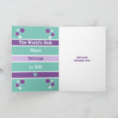 ハッピーバースデーかわいい姪の任意のエイジングパープルグリーン カード (内部)