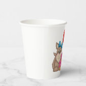 ハッピーバースデーかわいい子犬と風船とケーキ 紙コップ (右)