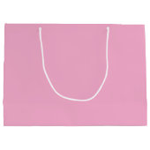 ハッピーバースデーかわいい弓の署名名ピンク ラージペーパーバッグ (裏面)