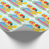 ハッピーバースデーかわいい恐竜の風船 ラッピングペーパー (角)