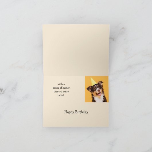 ハッピーバースデーかわいい犬が老いたおもしろい引用文 カード (内部)