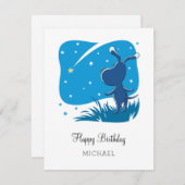 ハッピーバースデーかわいい犬パピー射撃、 発砲スターカード (正面/裏面)