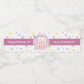 ハッピーバースデーかわいい猫愛ハート ペットボトルラベル (シングルラベル)