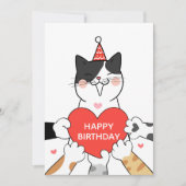 ハッピーバースデーかわいい猫 シーズンカード (正面)